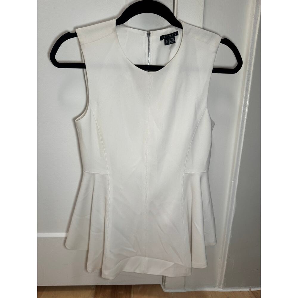 Theory‎ | Off White Kalsing Poplin Blouse Size XS/P - Picture 3 of 5